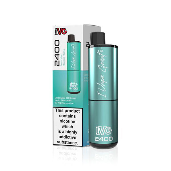 IVG 2400 Disposable Vape Device - Fresh Menthol Mint Mojito