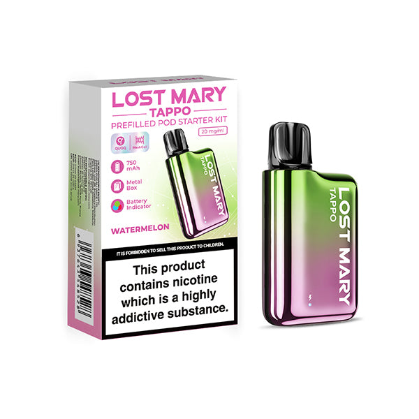 Lost Mary Tappo Pod Kit 20mg Green Pink & Watermelon