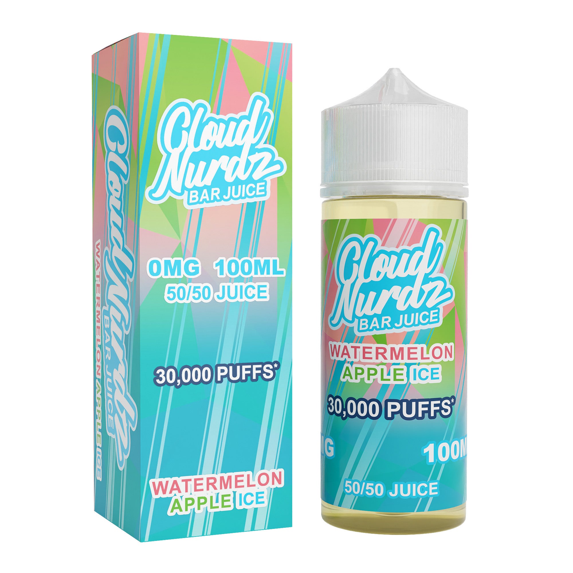 Cloud Nurdz Watermelon Apple Iced 0mg 100ml Shortfill E-Liquid