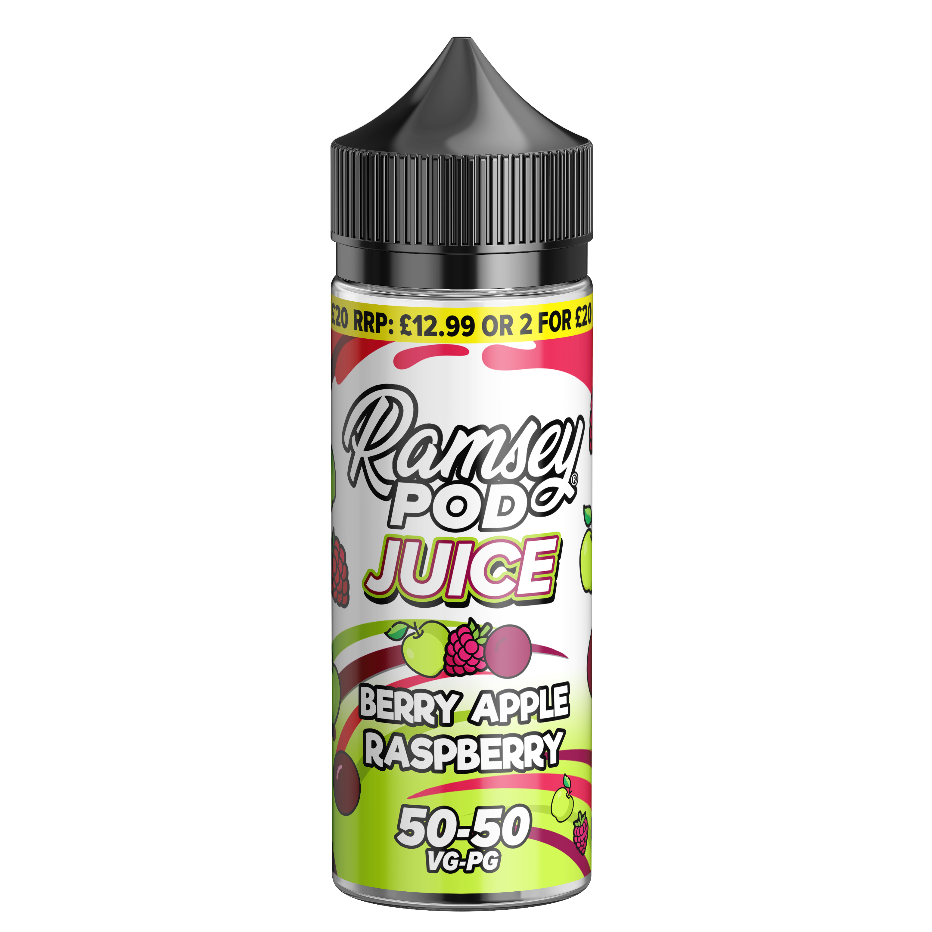 Ramsey Pod Juice Berry Apple Raspberry 0mg 100ml Shortfill E-Liquid Price Marked