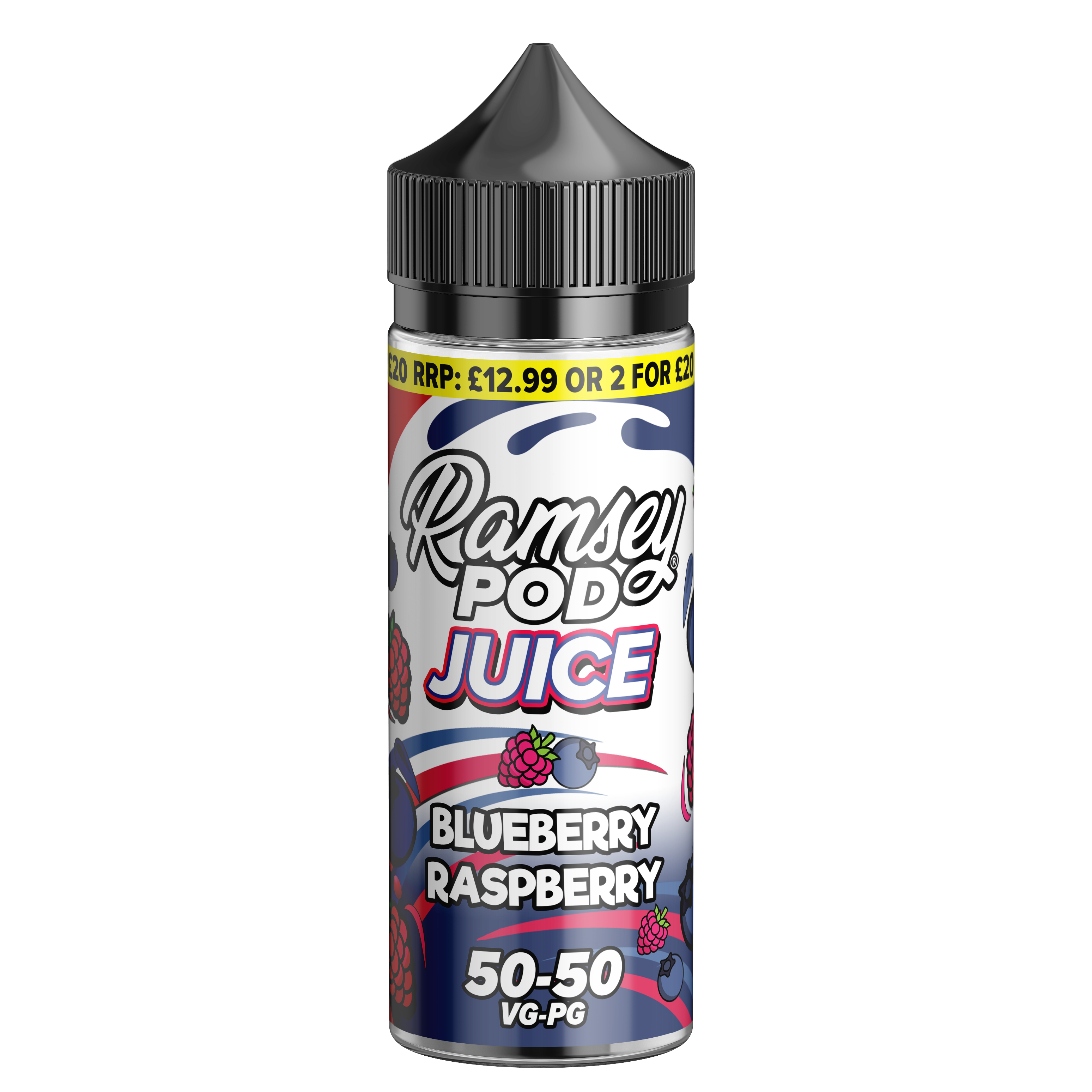 Ramsey Pod Juice Blueberry Raspberry 0mg 100ml Shortfill E-Liquid Price Marked