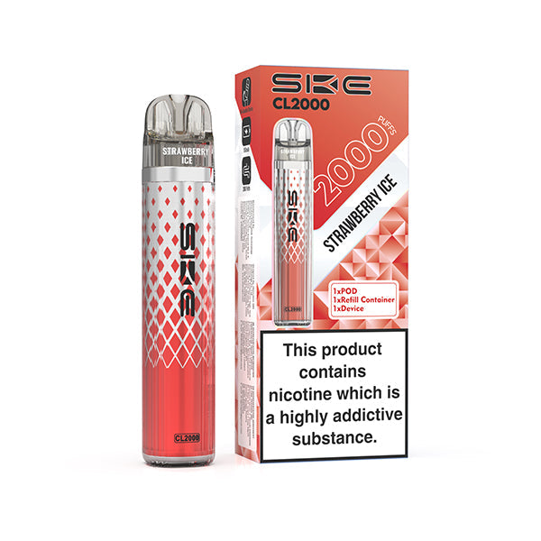 SKE CL2000 Prefilled Pod Vape Kit - Strawberry Ice