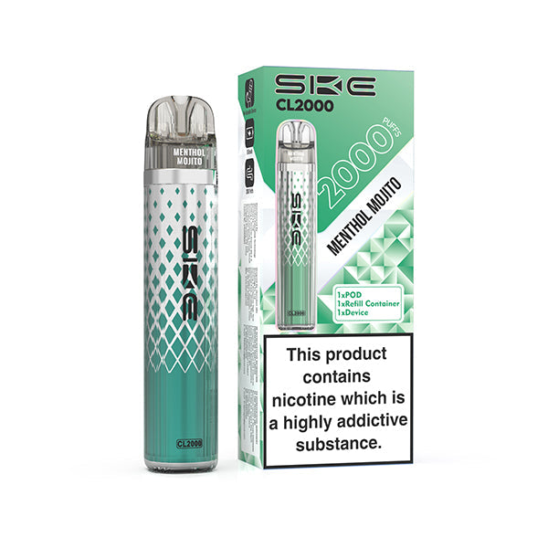 SKE CL2000 Prefilled Pod Vape Kit - Menthol Mojito