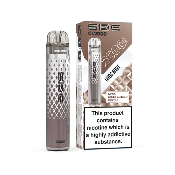 SKE CL2000 Prefilled Pod Vape Kit - Choc Mint