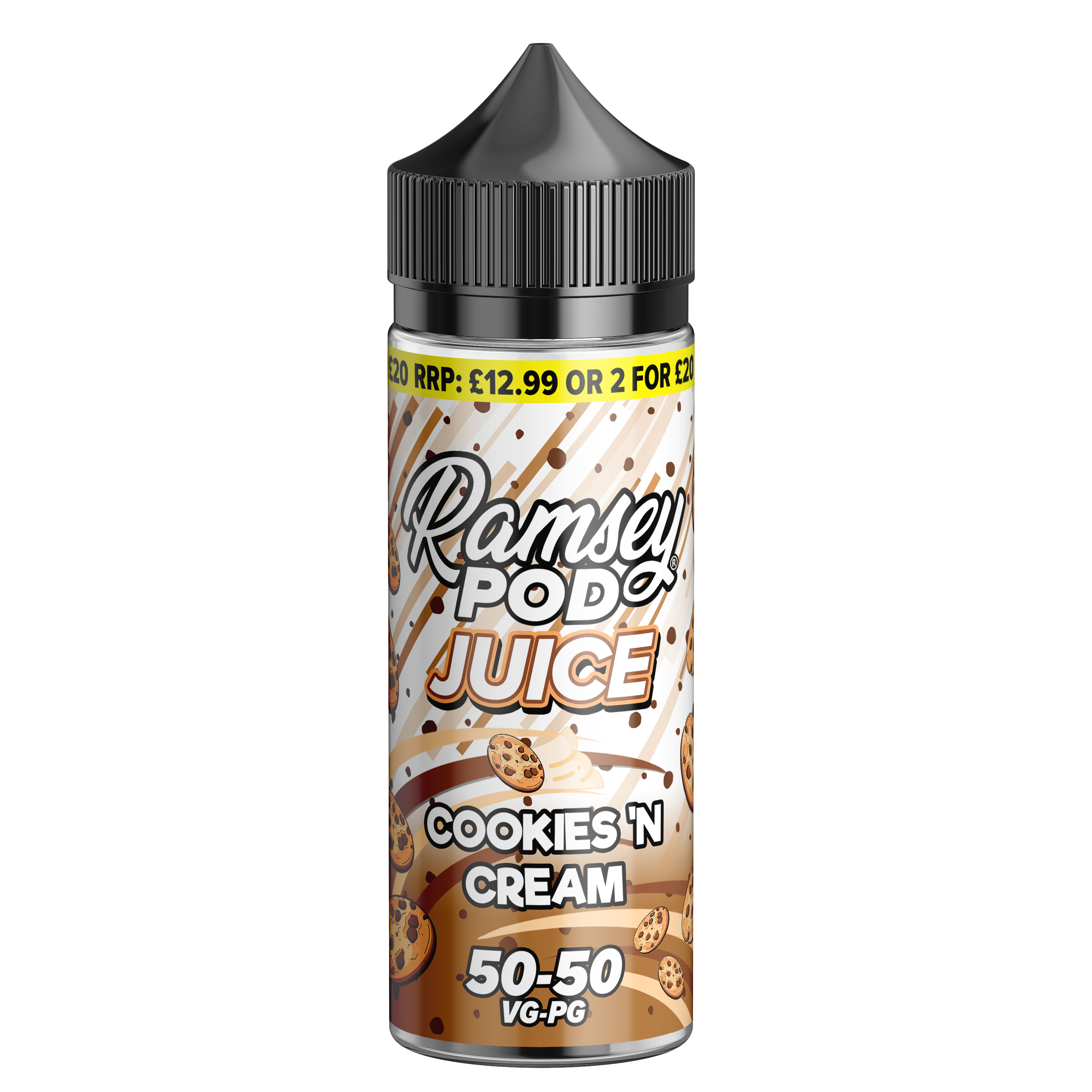 Ramsey Pod Juice Cookies 'N Cream 0mg 100ml Shortfill E-Liquid Price Marked