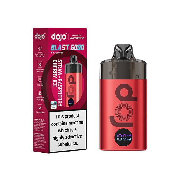 Vaporesso Dojo Blast 6000 Vape Kit Straw Raspberry Cherry