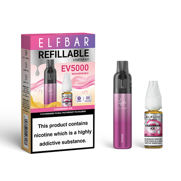 Elf Bar EV5000 Refillable Starter Kit - Strawberry Ice