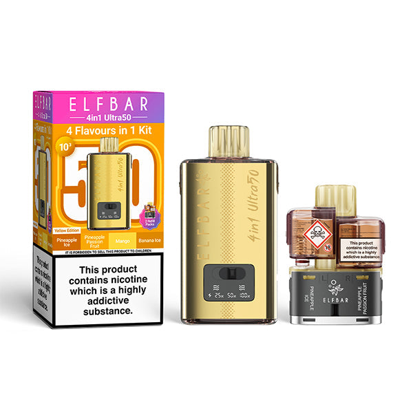 Elf Bar 4 in 1 Ultra 50 Prefilled Pod Kit - Yellow Edition