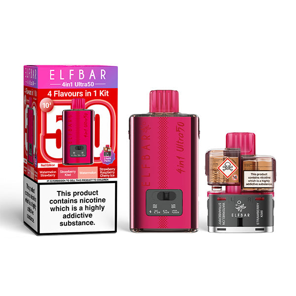 Elf Bar 4 in 1 Ultra 50 Prefilled Pod Kit - Red Edition