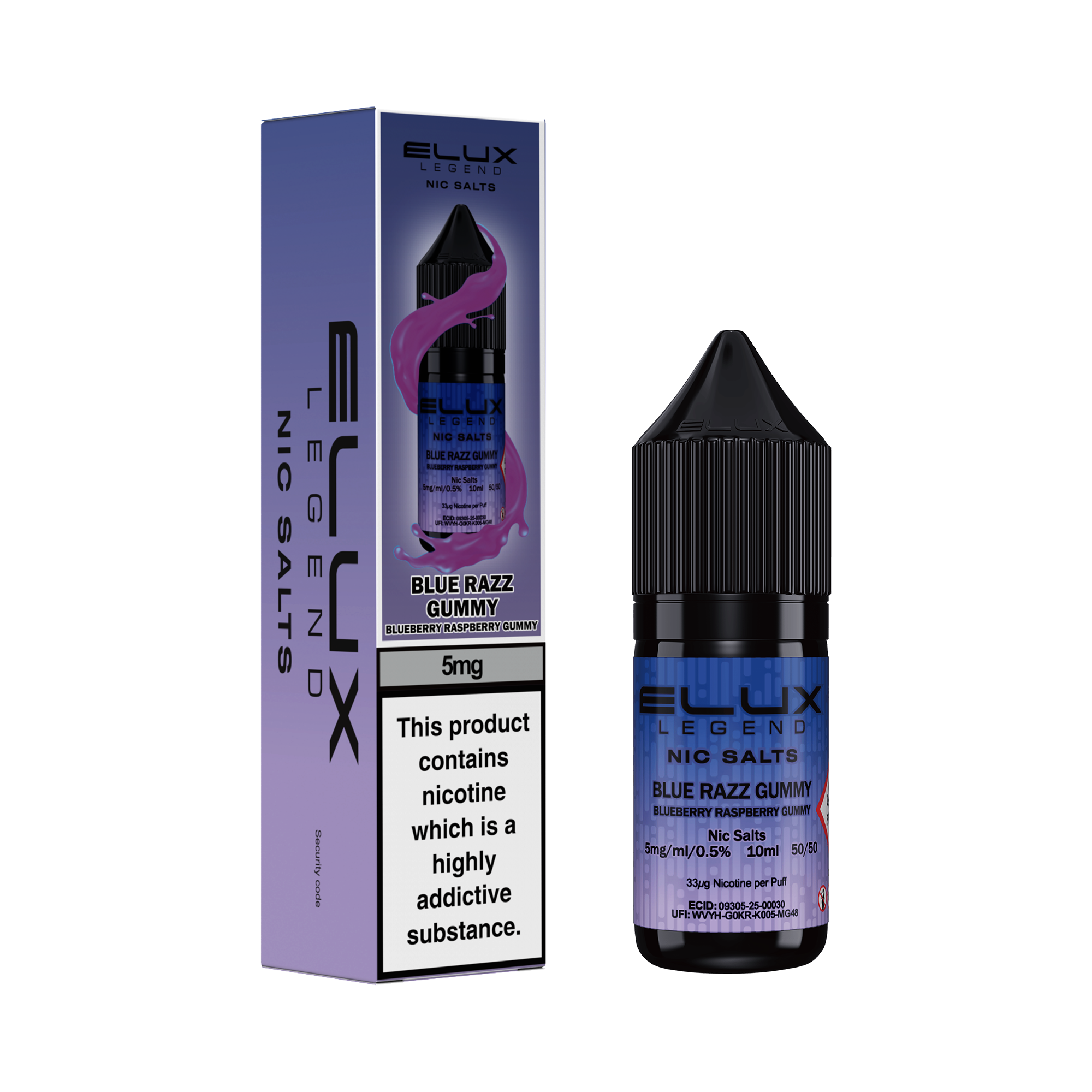 Blue Razz Gummy Nic Salt by Elux - Nic Salts UK