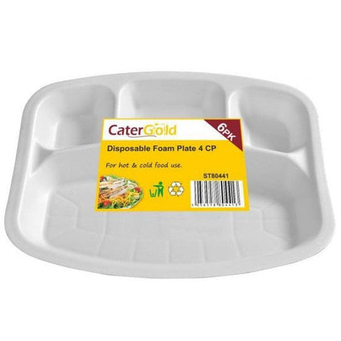CaterGold Foam Plate 4 Compartments