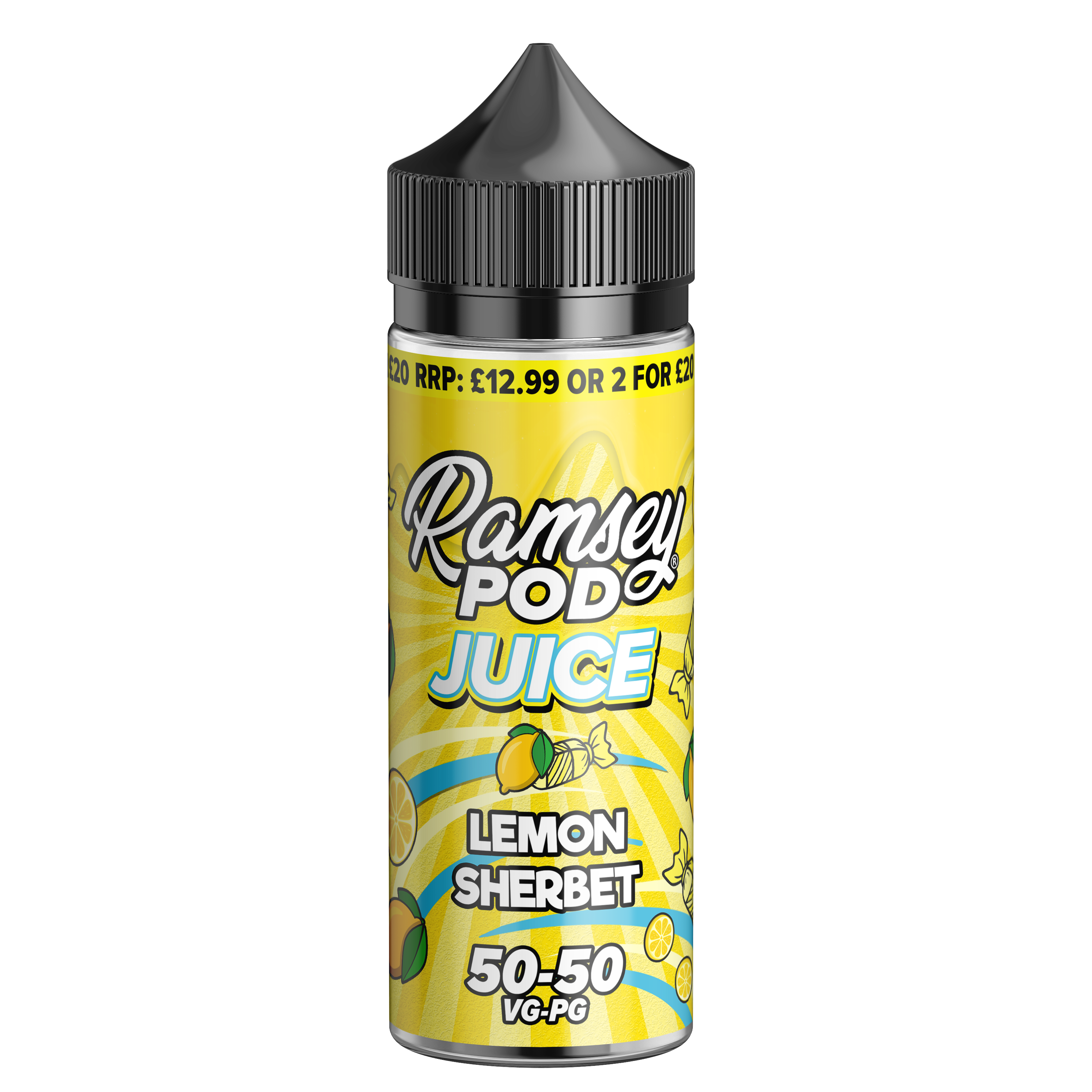 Ramsey Pod Juice Lemon Sherbet 0mg 100ml Shortfill E-Liquid Price Marked