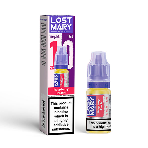 Lost Mary 10ml Nic Salts (10mg) - Raspberry Peach