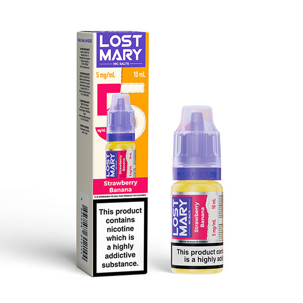 Lost Mary 10ml Nic Salts (5mg) - Strawberry Banana