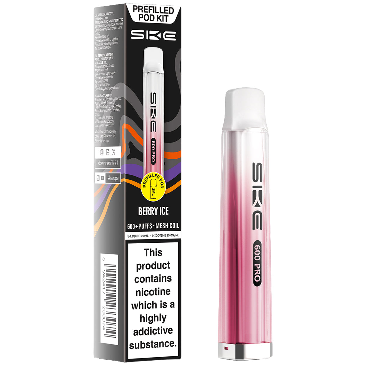 SKE 600 Pro Prefilled Pod Kit