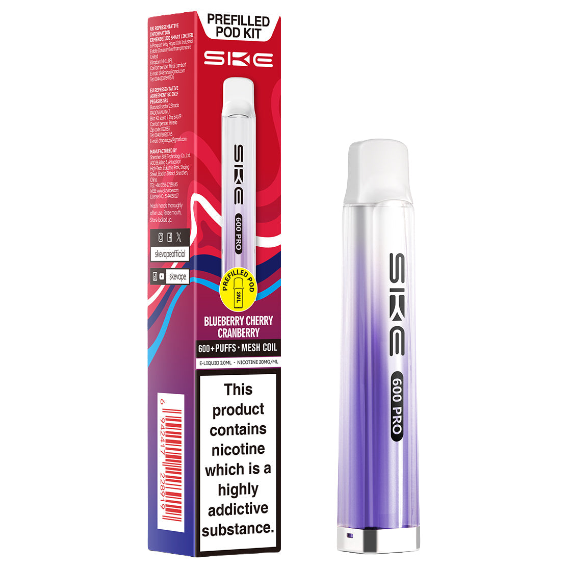 SKE 600 Pro Prefilled Pod Kit