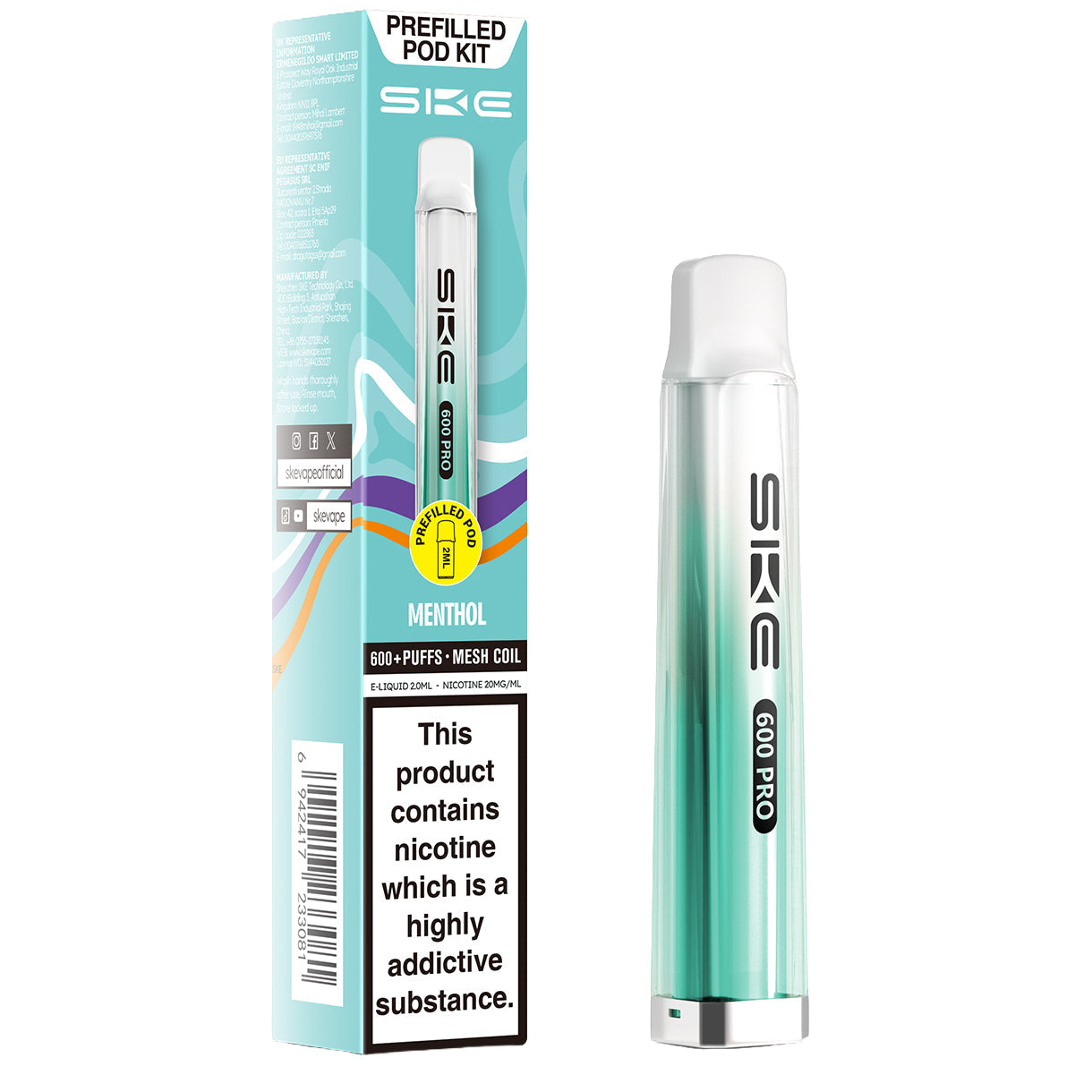 SKE 600 Pro Prefilled Pod Kit