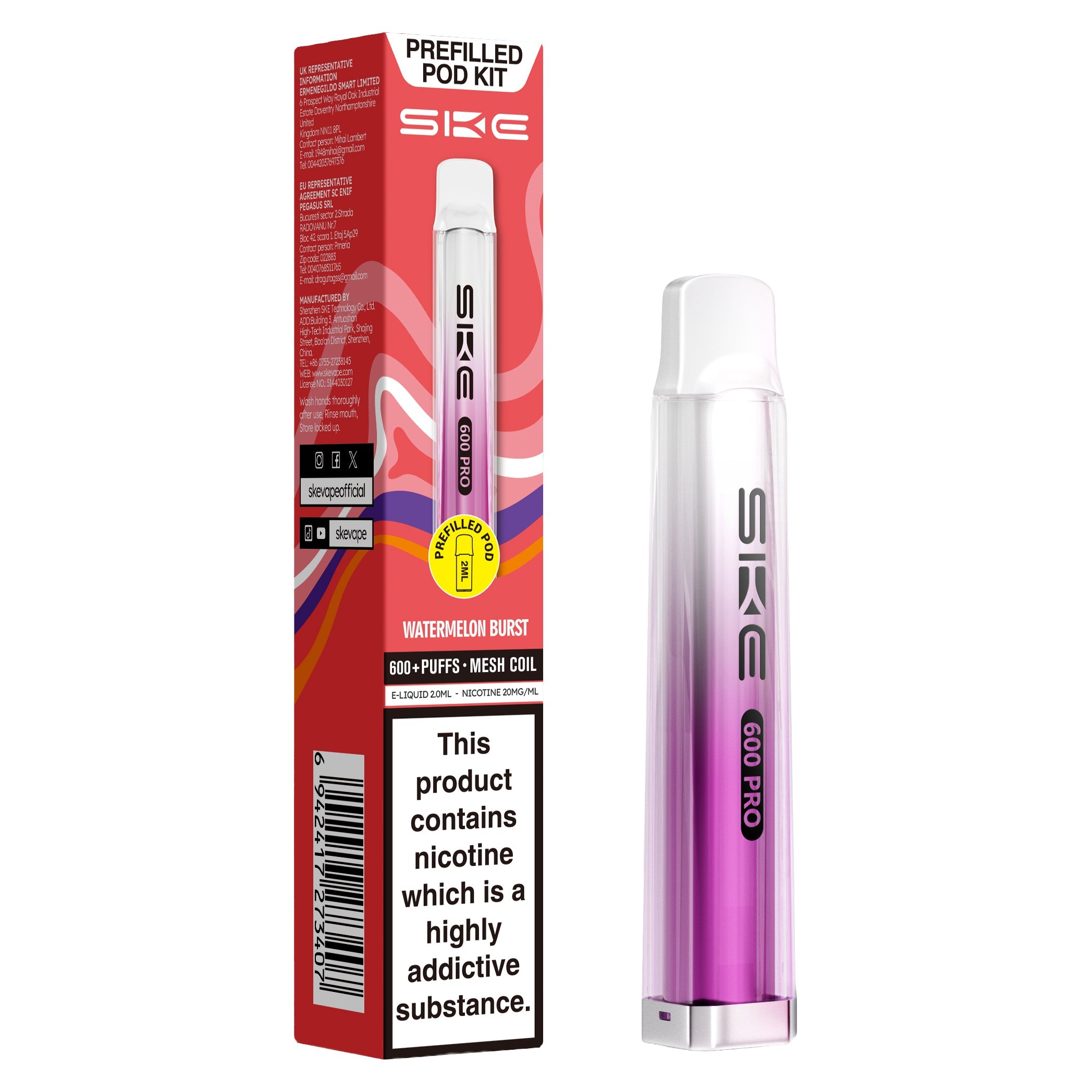 SKE 600 Pro Prefilled Pod Kit