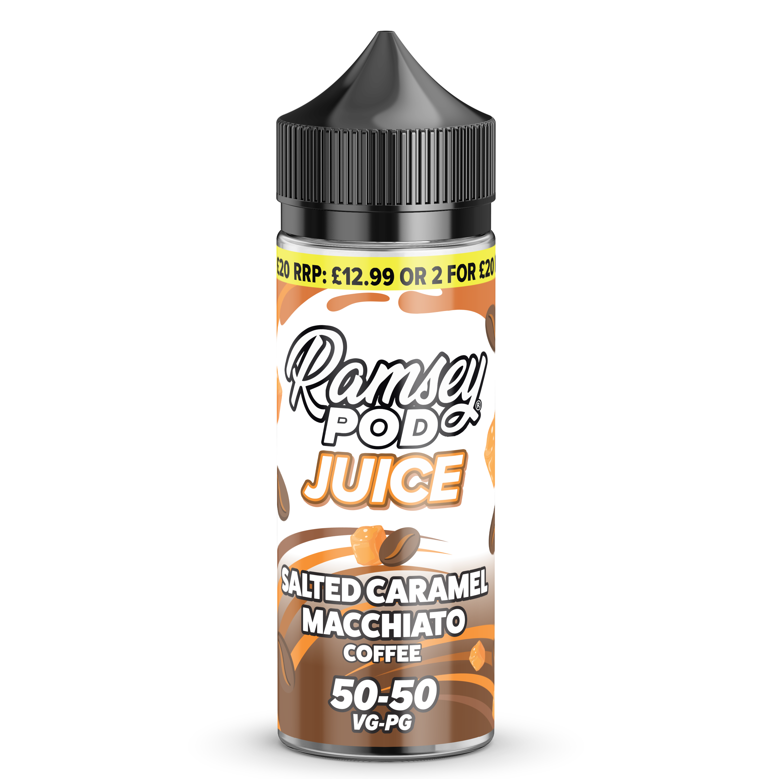 Ramsey Pod Juice Salted Caramel Macchiato 0mg 100ml Shortfill E-Liquid