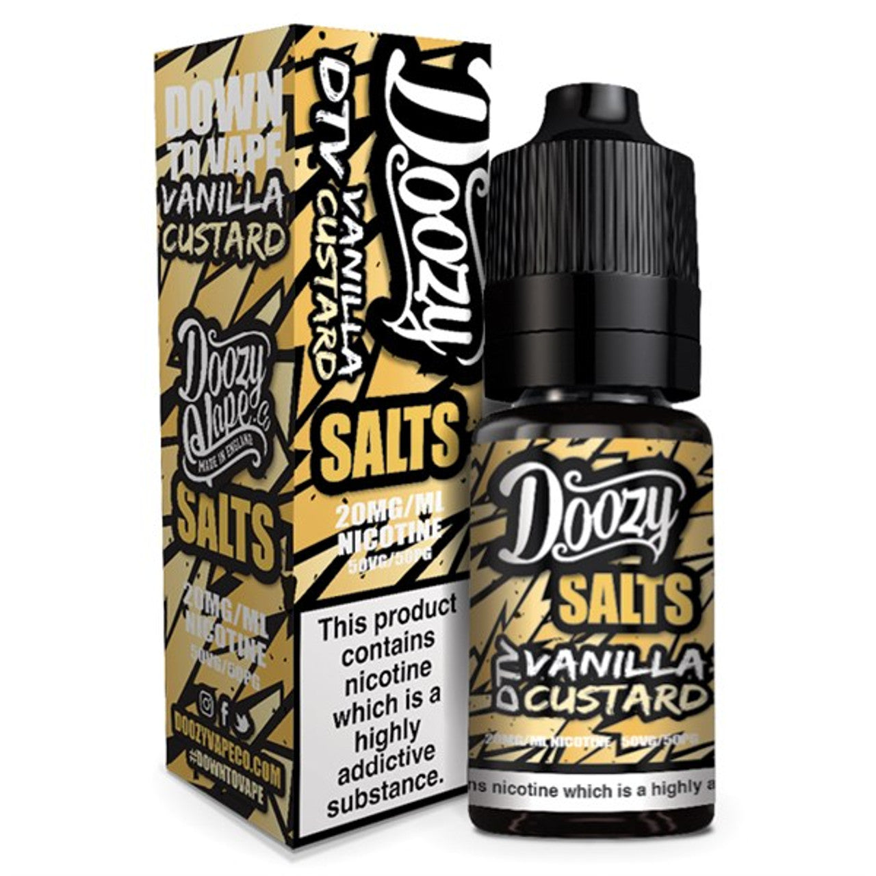 Doozy Vape Salts Vanilla Custard 10ml Nic Salt E-Liquid