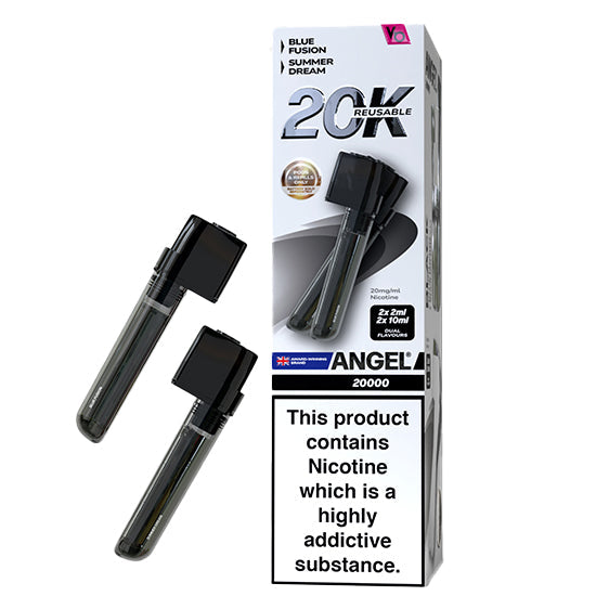 Vapes Bars Angel 20K Prefilled Vape Pods + Refill Container - Black Edition