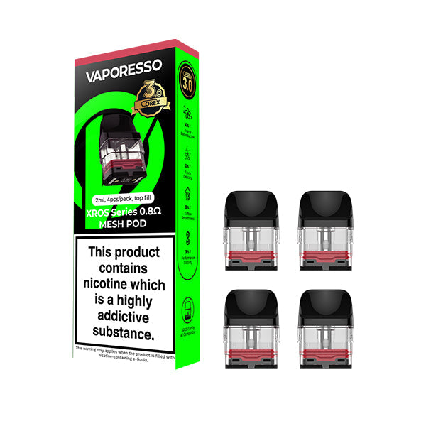 Vaporesso Xros Series Corex 3.0 Pods Tech Version 4pcs - 0.8ohm Mesh Pod