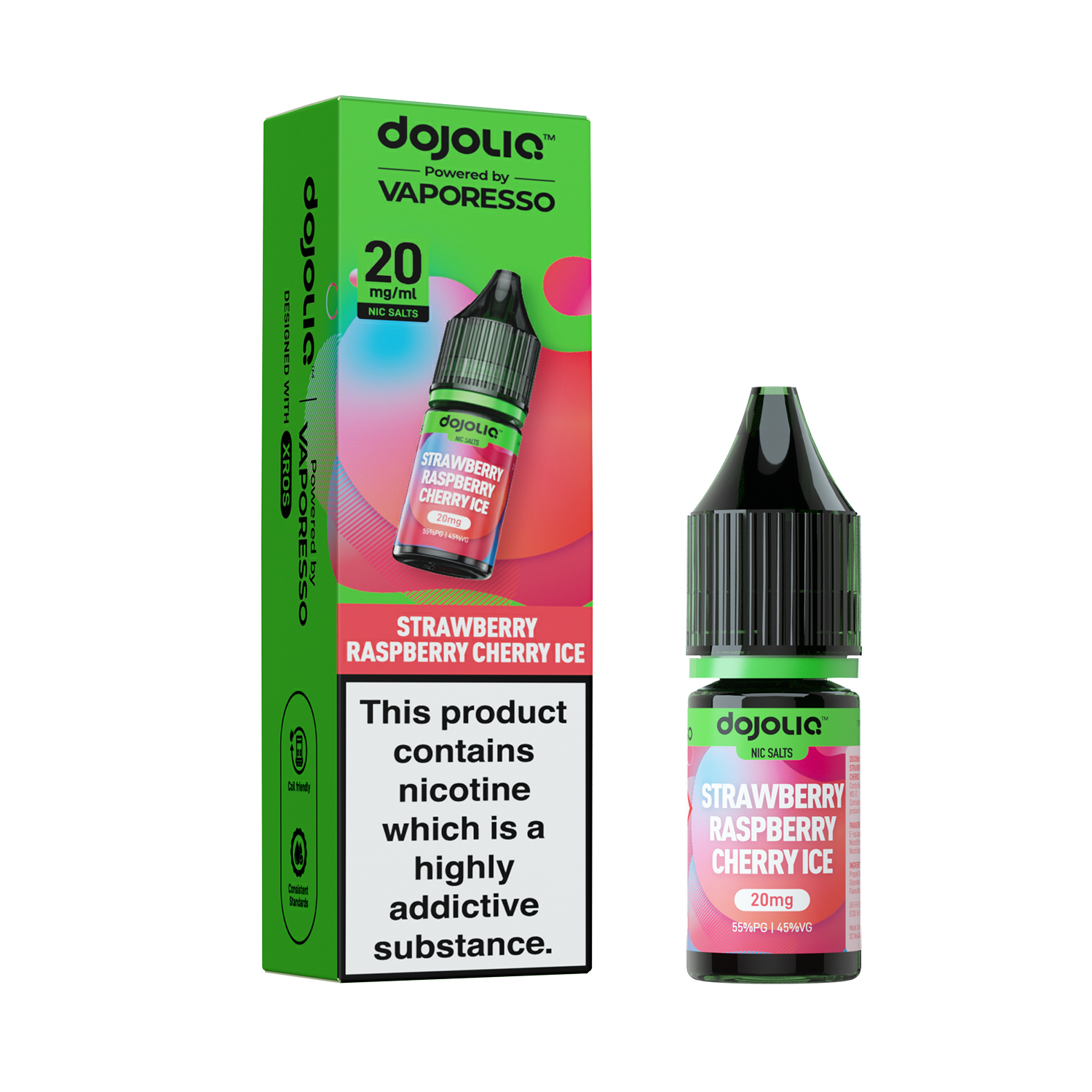 Vaporesso DojoLIQ Nic Salt 10ml (20mg) - Strawberry Raspberry Cherry Ice
