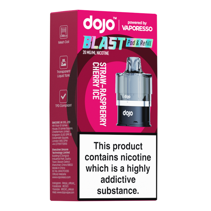 Vaporesso Dojo Blast 6000 Prefilled Pods Straw-Raspberry Cherry Ice