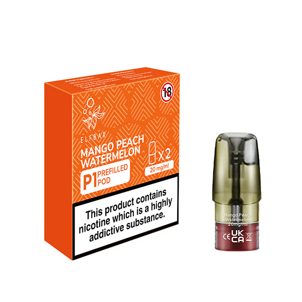Elf Bar Mate500 P1 Prefilled Pods 2 Pack Mango Peach Watermelon