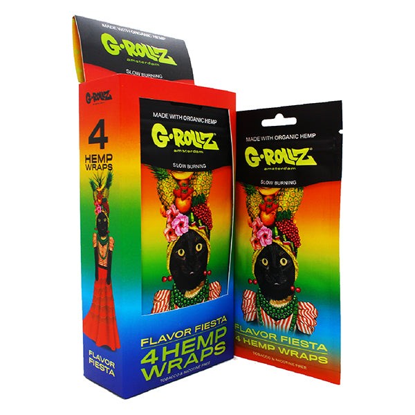 G-ROLLZ Hemp Wraps - 15 Per Box - 4 Per Pack - Flavour Fiesta