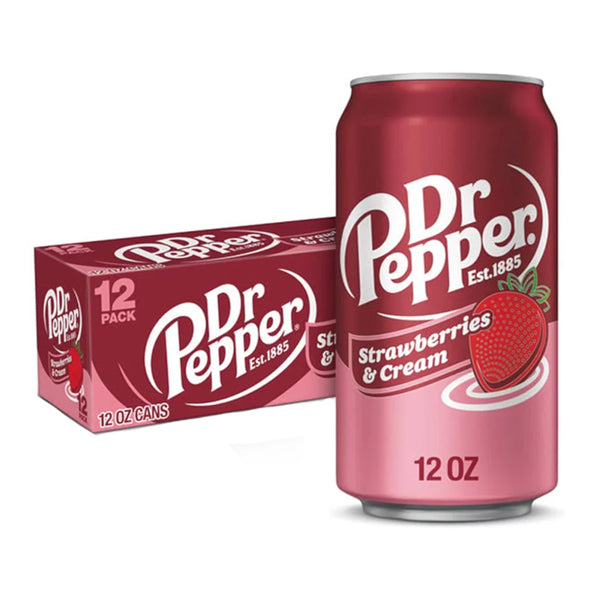 Dr Pepper Strawberries & Cream - 12-Pack 12 x 12fl.oz 355ml (Shipping Restricted)