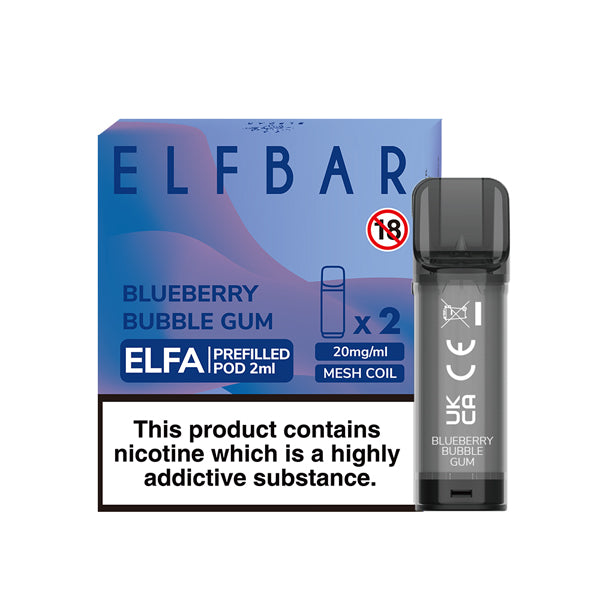Elf Bar Elfa Prefilled Pods 2pcs Blueberry Bubble Gum