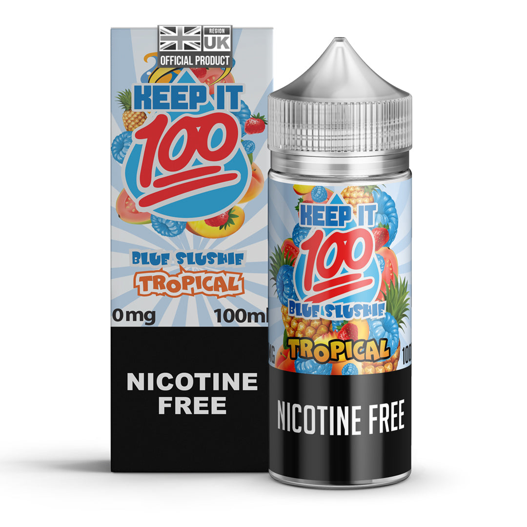 Keep it 100 Blue Slushy Tropical 0mg 100ml Shortfill E-Liquid