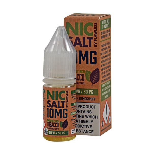 Flawless Smoothly Rich Tobacco 10ml Nic Salt E-Liquid - 10mg