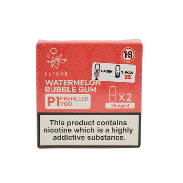 Elf Bar Mate500 P1 Prefilled Pods 2 Pack Watermelon Bubblegum