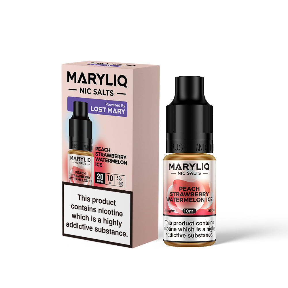 Maryliq Nic Salt by Lost Mary 10ml 10mg/20mg - Peach Strawberry Watermelon Ice
