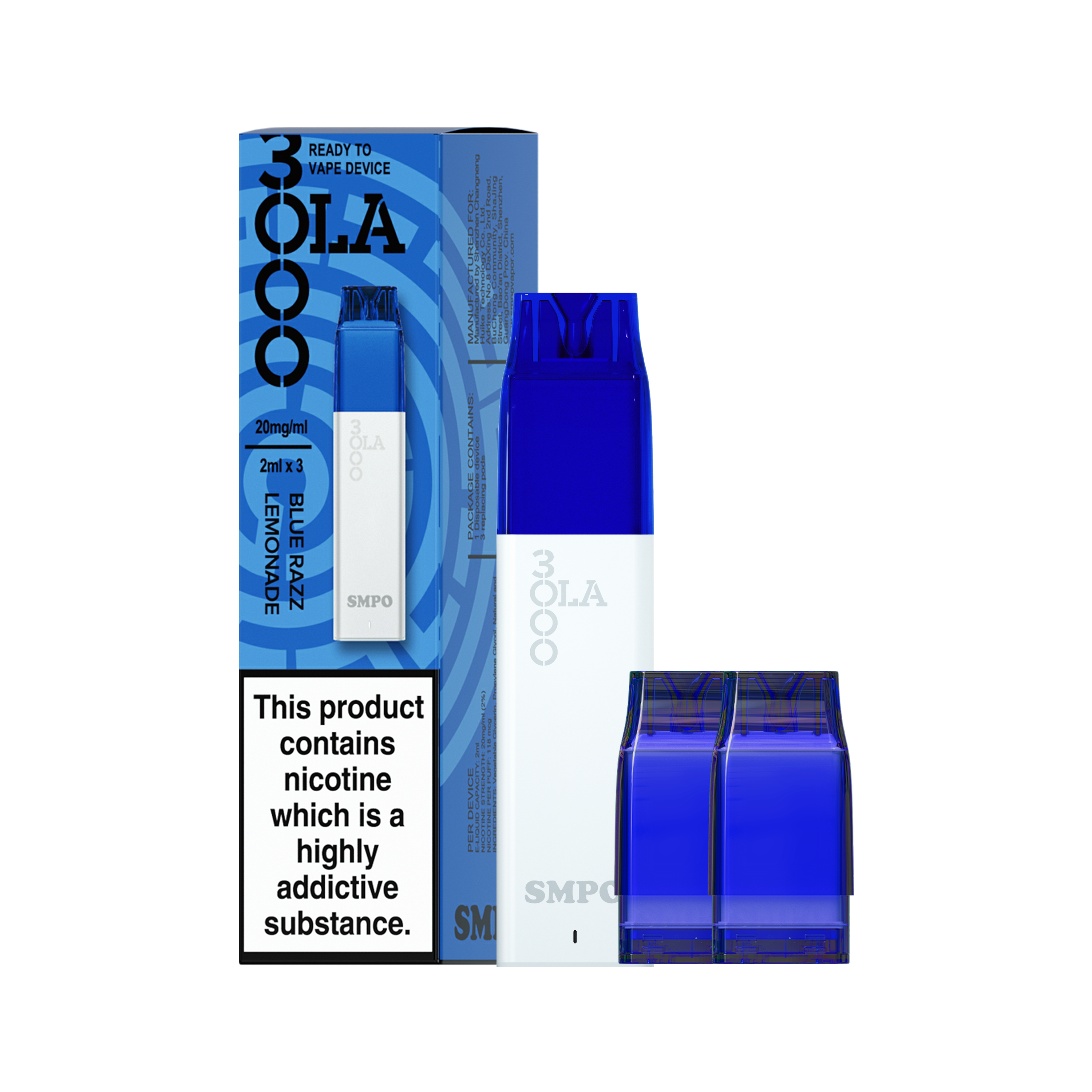 SMPO OLA 3000 Pod Disposable Blue Razz Lemonade