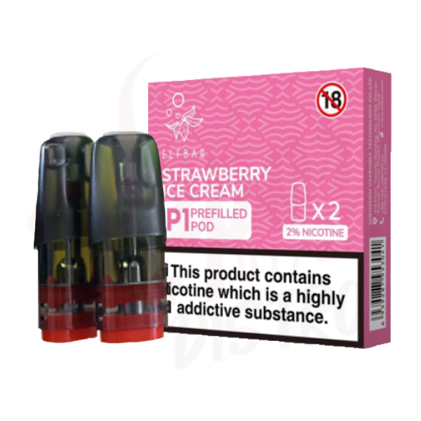 Elf Bar Mate500 P1 Prefilled Pods 2 Pack - Strawberry Ice Cream