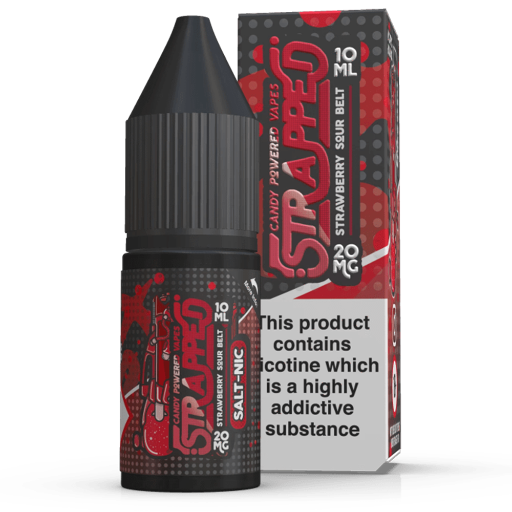Strapped Strawberry Sour Belts 10ml Nic Salt E-Liquid