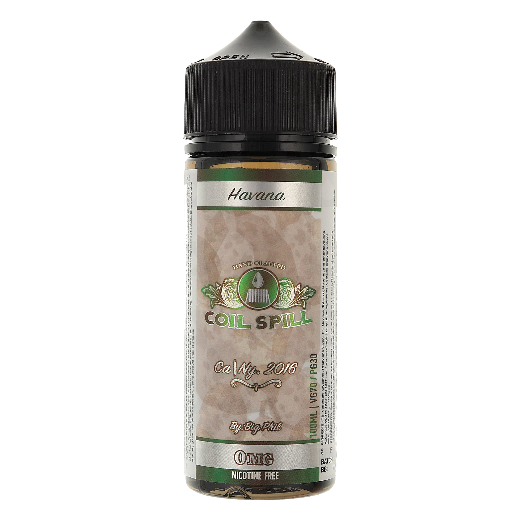 Coil Spill Havana 0mg 100ml Shortfill E-Liquid