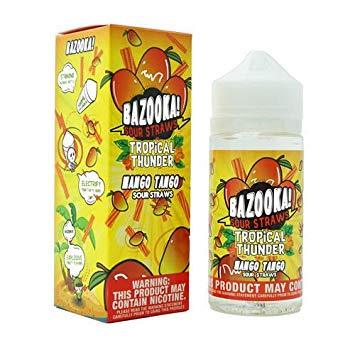 Tropical Thunder Mango Tango by Bazooka Sour Straws 100ml Short Fill