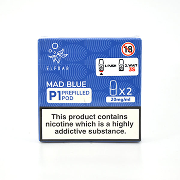 Elf Bar Mate500 P1 Prefilled Pods 2 Pack Mad Blue