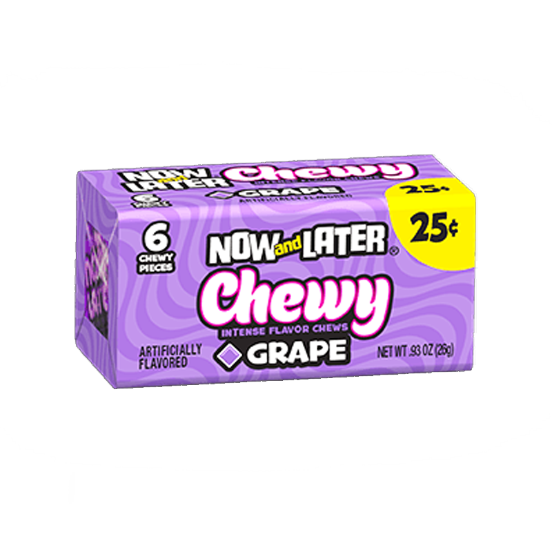 Now & Later 6 Piece CHEWY Grape Candy 0.93oz (26g)