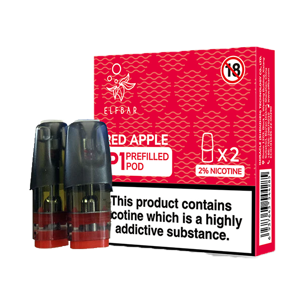 Elf Bar Mate500 P1 Prefilled Pods 2 Pack Red Apple