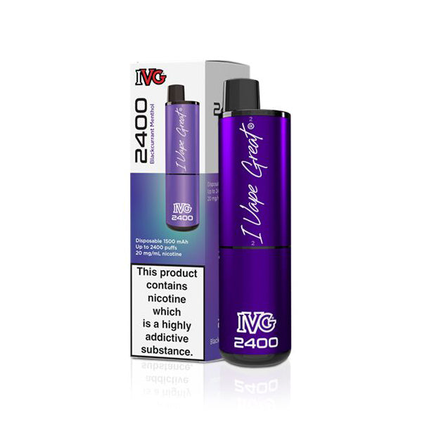 IVG 2400 Disposable Vape Device - Blackcurrant Menthol