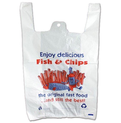 Fish and Chips Printed Bags 11"x17"x21"
