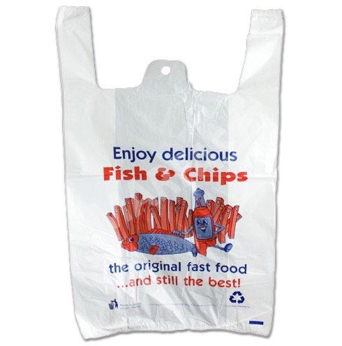 Fish and Chips Printed Bag  11"x17"x21"