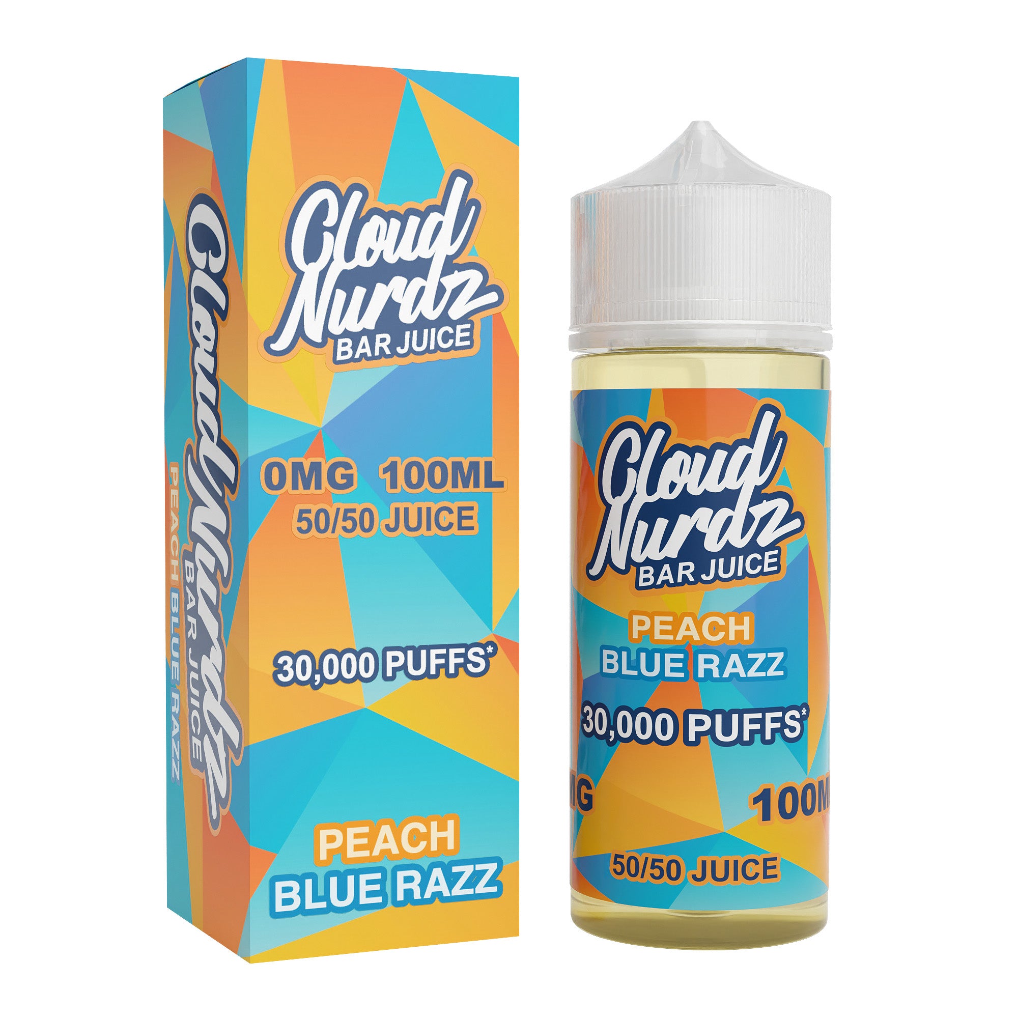 Cloud Nurdz Peach Blue Razz 0mg 100ml Shortfill E-Liquid