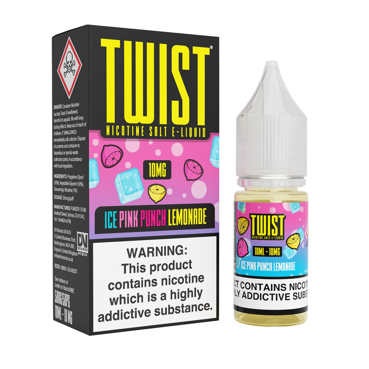 Ice Pink Punch Lemonade Nic Salt by Twist E-Liquid - Nic Salts UK
