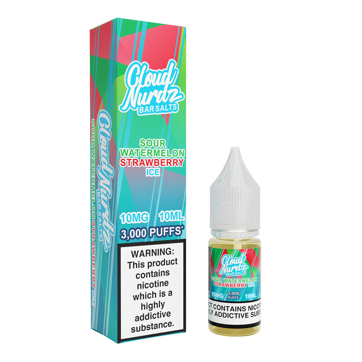 Sour Watermelon Strawberry Ice Nic Salt by Cloud Nurdz - Nic Salts UK